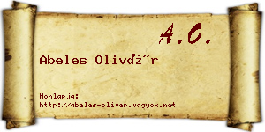 Abeles Olivér névjegykártya